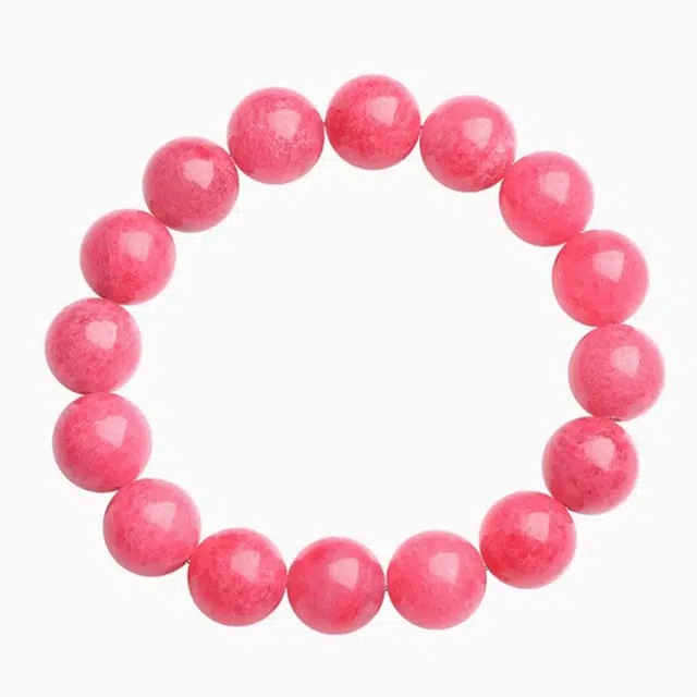 千叶珠宝 千叶珠宝蔷薇樱花雨粉红细闪单圈天然 粉水晶 手串 男女同款情侣款