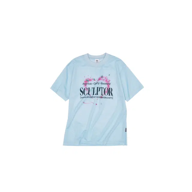 SCULPTOR Souvenir Mesh Tee Baby Blue T