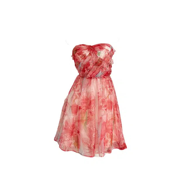 敲模女孩 法式慵懒风复古气质收腰性感辣妹短裙无袖连衣裙 女款