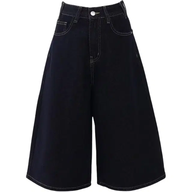 如续 美式夏季高腰宽松显瘦直筒阔腿牛仔短裤 女款