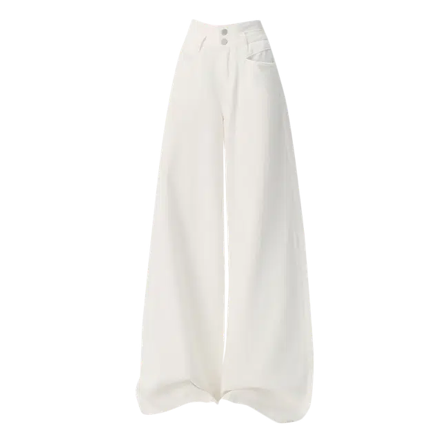 拾籍 高街风提臀百搭直筒阔腿裤女夏季时尚高腰显瘦宽松舒适垂感拖地牛仔裤 女款