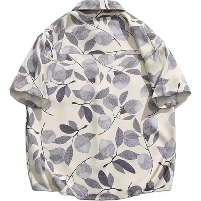 沐诚阳译 本草纲目 | 设计师品牌 | 植物印花短袖衬衫男夏季衬衣 男款