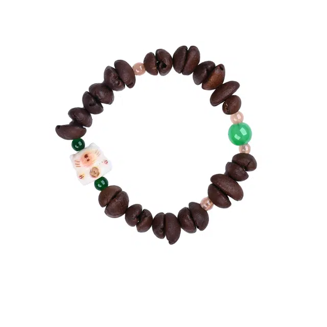 素于 新中式文玩创意小众设计轻奢高级感咖啡豆招财进宝万事顺遂吉祥如意国潮盘玩念珠#好运 菩提子/菩提籽 手串 男女同款情侣款