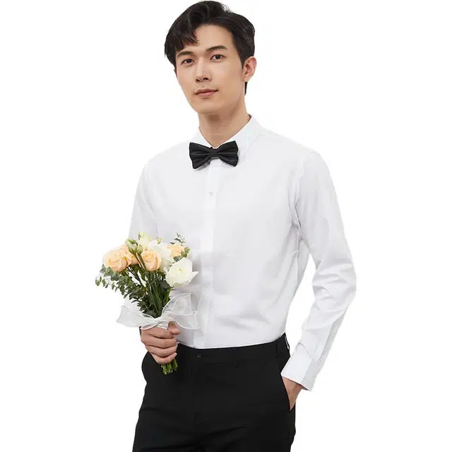 古鲨 休闲舒适商务冰丝高级长袖衬衫 男款