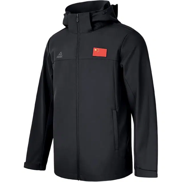 匹克 字母拉链可脱卸帽柔软百搭舒适风衣 男款