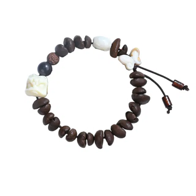 灵晔 【咖啡豆】新中式国潮别致潮流高级感百搭复古简约精致大气招财纳福诸事顺遂平安喜乐 菩提子/菩提籽 手串 男女同款情侣款