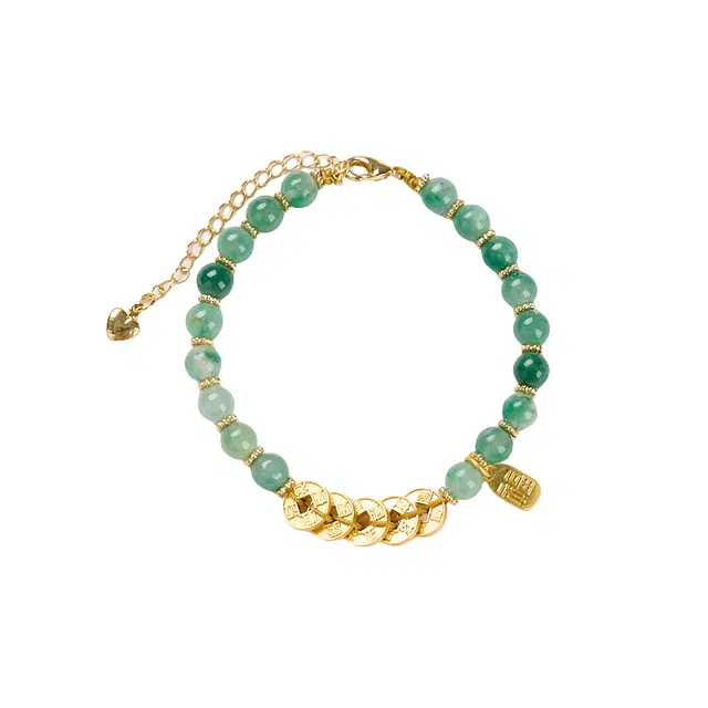 子婳 五帝钱 复古民族风 小众精致轻奢优雅高级感 非洲翠 手链 女款