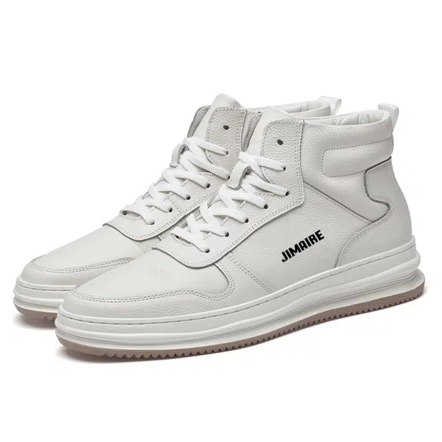 金迈王 头层牛皮 通勤百搭 舒适潮流个性 保暖防滑 高帮 板鞋 男款