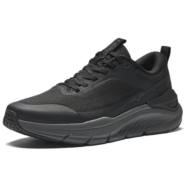 超级安踏 逸步 舒适百搭防滑耐磨 低帮 休闲跑步鞋 男款 基础黑