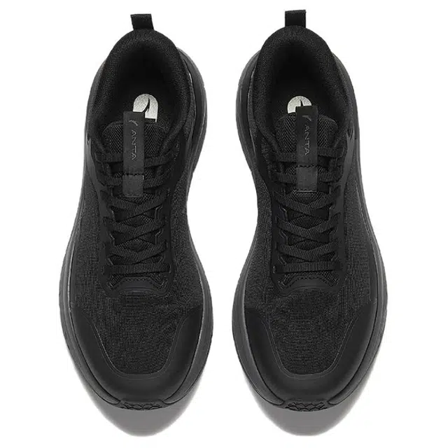 超级安踏 逸步 舒适百搭防滑耐磨 低帮 休闲跑步鞋 男款 基础黑