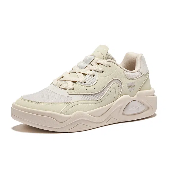 鸿星尔克 云来时尚潮流 防滑耐磨 低帮 板鞋 女款 烟灰绿苍野灰