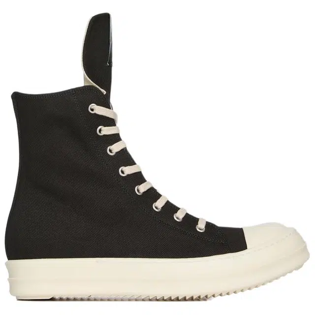 Rick Owens DRKSHDW Round Toe Zip High Top Sneakers Black