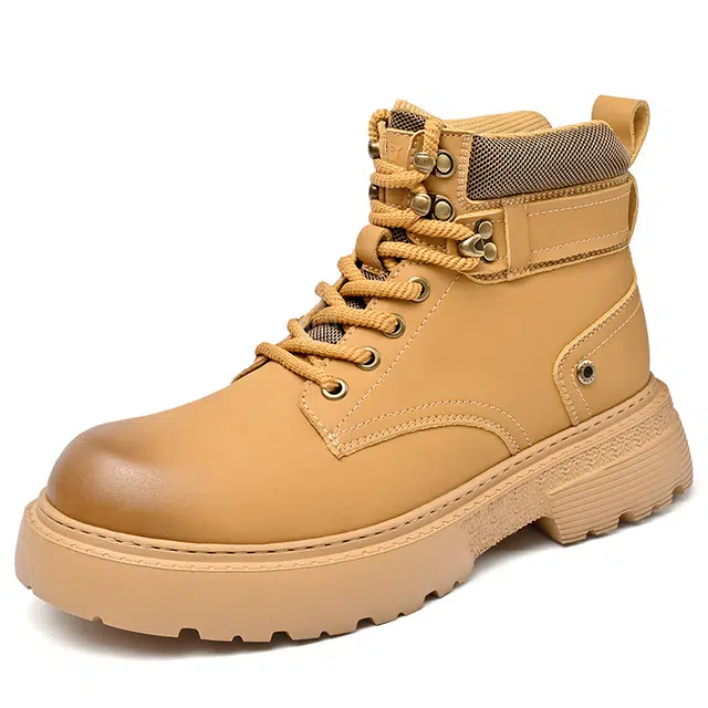 袋鼠头 牛剖层革 舒适软底软面 短筒 马丁靴 男款