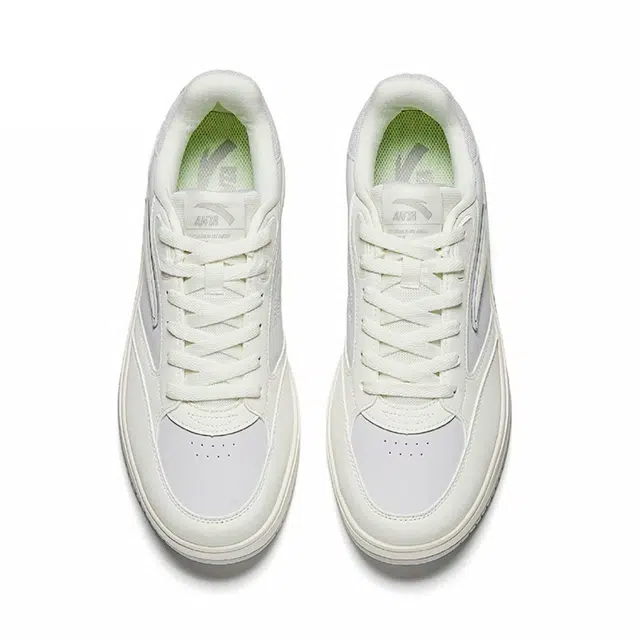 超级安踏 川行 舒适时尚 耐磨防滑包裹性 低帮 板鞋 男款 白灰色