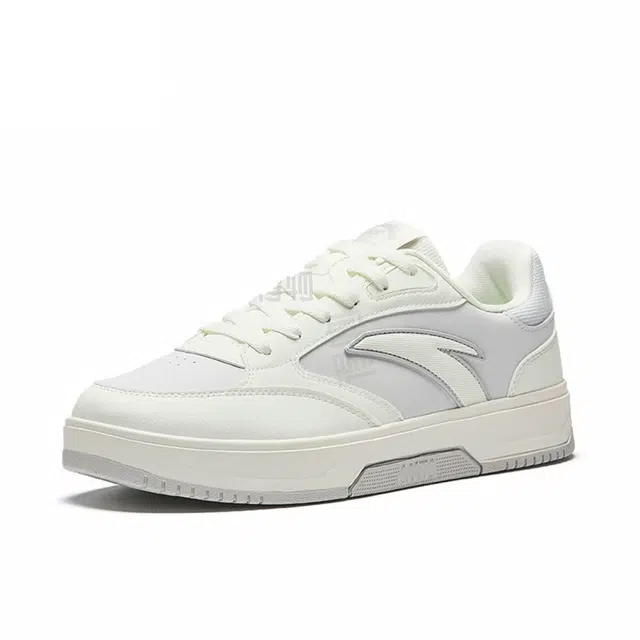 超级安踏 川行 舒适时尚 耐磨防滑包裹性 低帮 板鞋 男款 白灰色