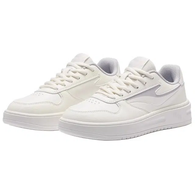 鸿星尔克 天权 天权 时尚复古 防滑轻便 低帮 板鞋 女款 白紫色