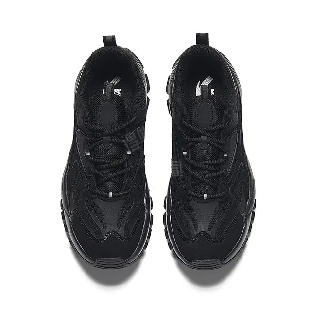 超级安踏 蜉蝣 复古百搭 防滑增高 低帮 老爹鞋 男款 基础黑