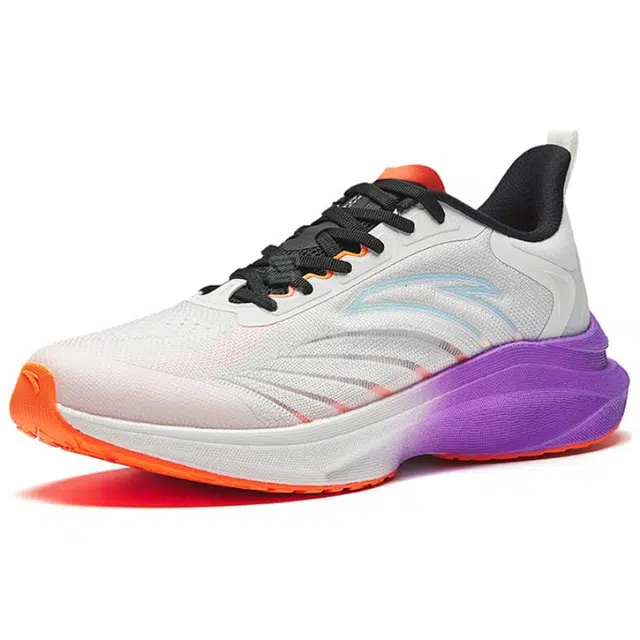 超级安踏 舒适潮流防滑耐磨 低帮 休闲跑步鞋 男款 白黑橙