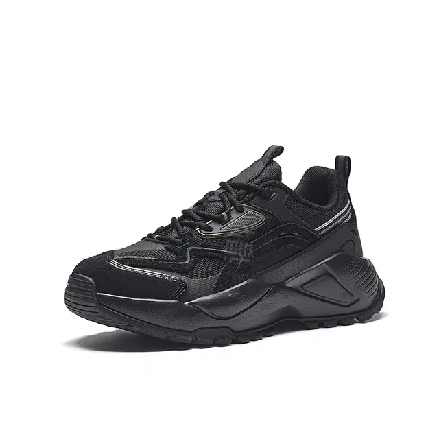 超级安踏 蜉蝣 复古百搭 防滑增高 低帮 老爹鞋 男款 基础黑