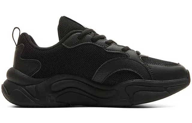 匹克 潮流时尚 舒适百搭 减震防滑耐磨 低帮 生活休闲鞋 女款 全黑