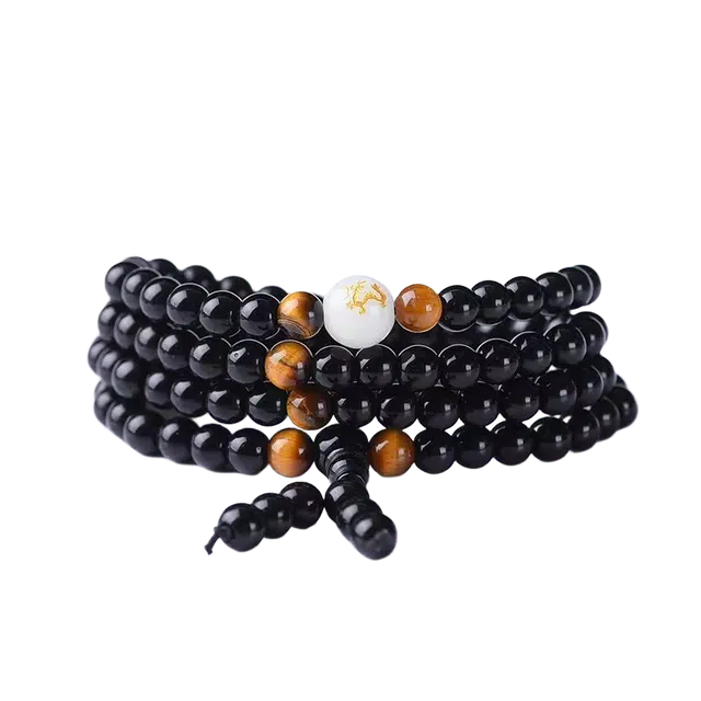 【十二生肖】 灵晔 新中式国潮文玩手饰佛珠念珠佛珠转运珠轻奢高级感小众百搭设计招财纳福平安喜乐诸事顺遂 黑檀 手串 男女同款情侣款