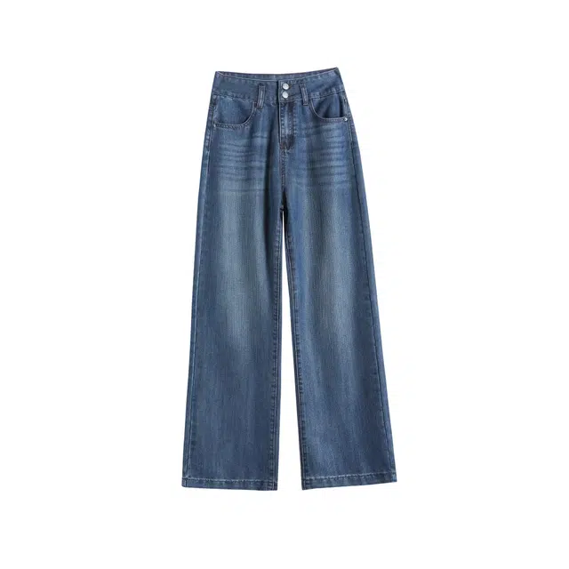 玫丝朵 复古垂感阔地宽松日常通勤百搭牛仔裤 女款
