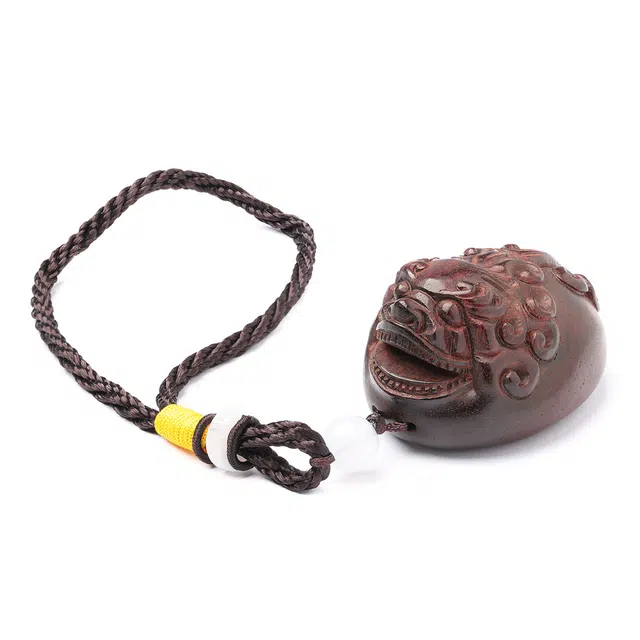 三檀小舍 国风国潮新中式 招财貔貅 精工满雕 紫檀属 把件 男女同款情侣款