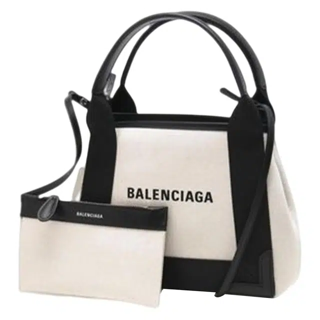 Balenciaga Navy Logo Tote