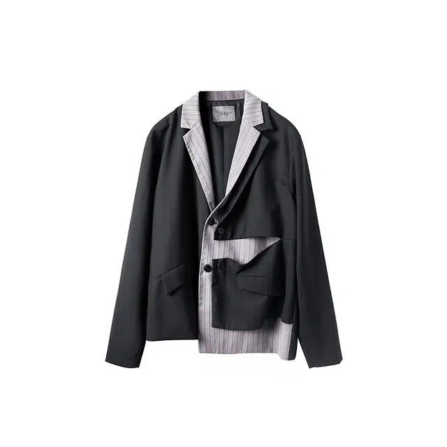 Huànxiàngzhě Asymmetric Blazer Black