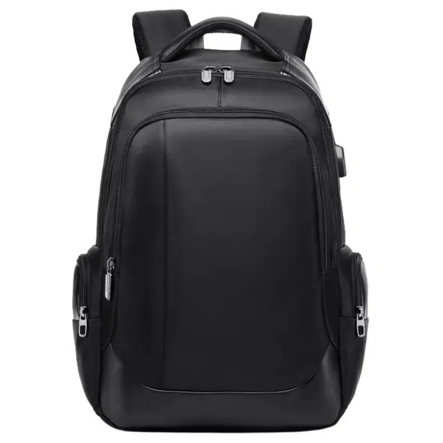 老人头 潮流商务百搭短途出差旅行 织物 双肩包 常规 男款 黑色