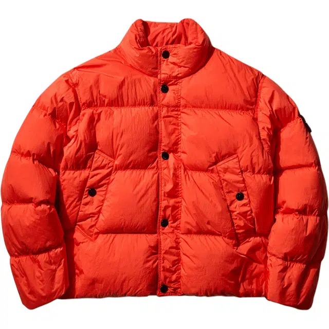 Stone Island Badge Collar Jacket Scarlet