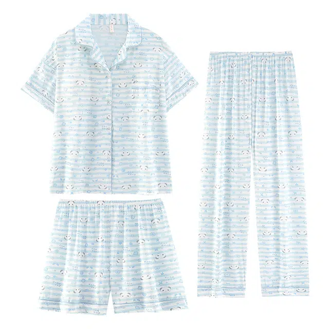 向薇 带胸垫凉感舒适时尚休闲居家夏季睡衣套装 女款