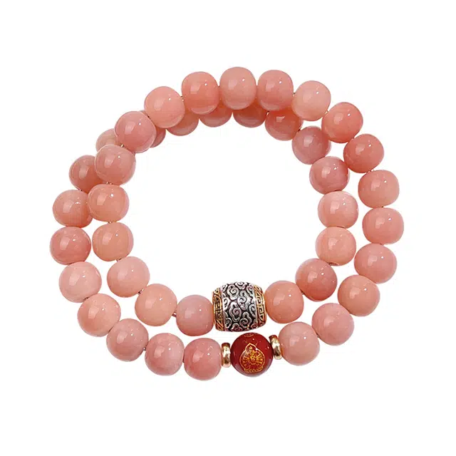 聆听花开 时来运转祥云八方来财转运珠新中式盘玩升职加薪佛珠金榜题名路路通轻奢高级感文玩好寓意桃花朵朵花盼月 菩提根 手串 女款