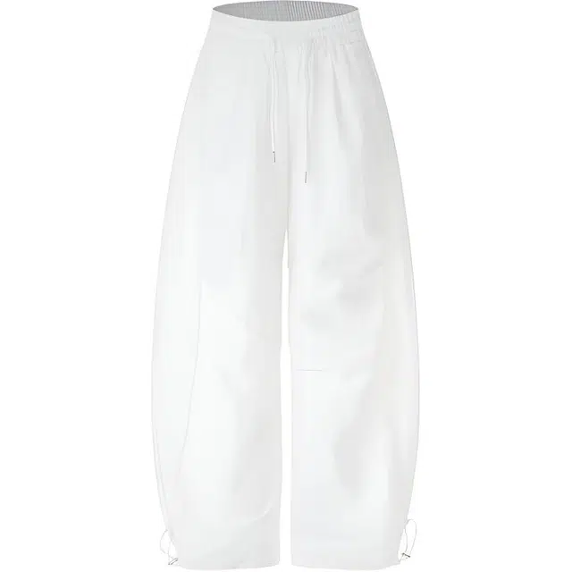 零氏 美式抽绳压线口袋宽松直筒休闲裤 男女同款