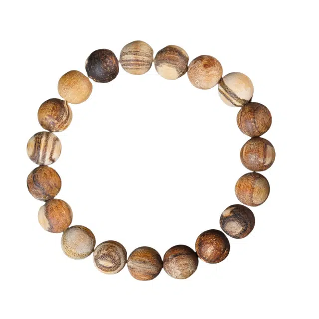 舞依翡 原生态单圈文玩印尼虎皮纹妖花纹理蜜结 贡木 手串 男女同款情侣款