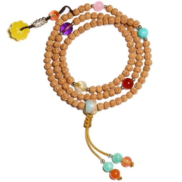 子婳 迷你小多宝珠精品佛珠文玩复古文艺盘玩小巧精致禅意 金刚菩提 手串 女款