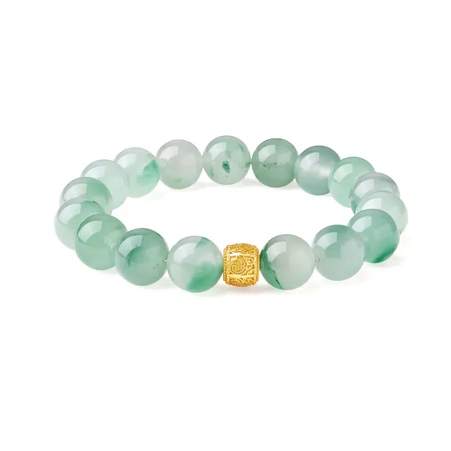 老庙 吉祥如意新中式国风设计精致轻奢典雅气质简约百搭好运 非洲翠 手串 男女同款情侣款