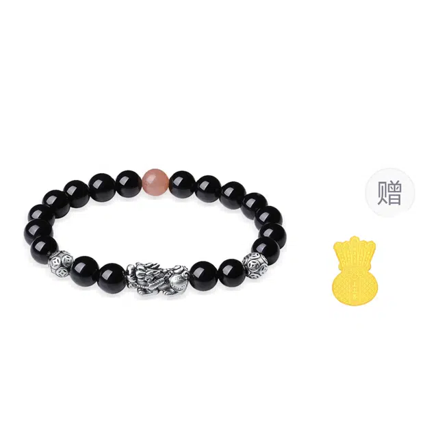 【戴它转运暴富】 金六福吉祥 新中式国潮风招财吞金兽貔貅增财气 虎眼添勇气八方来财五路财神日常百搭#好运天然 黑曜石 手串 男女同款情侣款