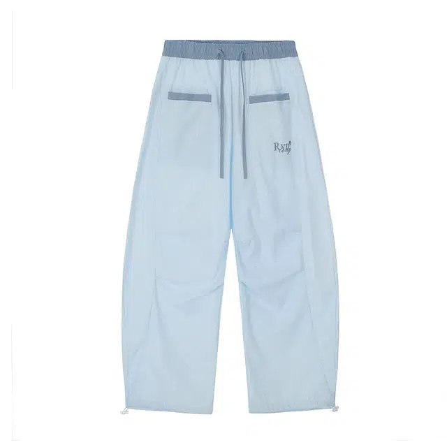 爱肯 美式潮流宽松韩版百搭裤子薄款坠感阔腿拖地长休闲裤 男女同款