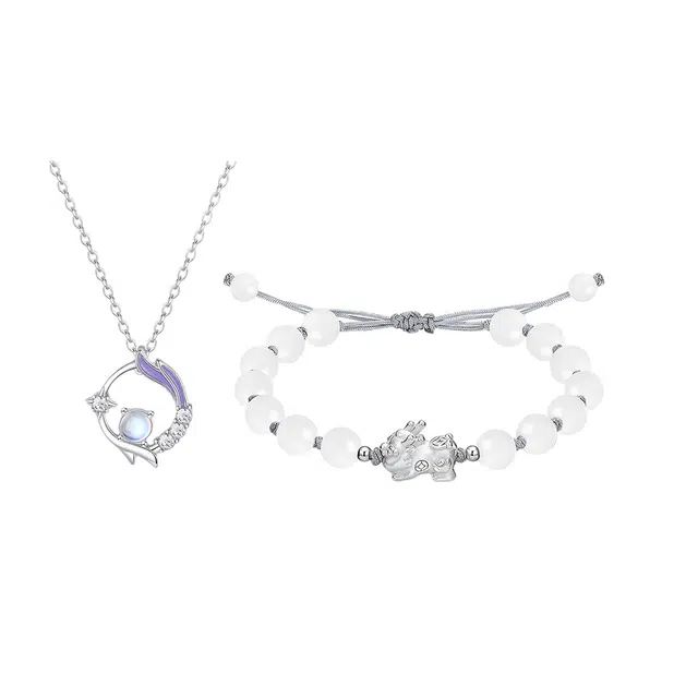 饰伴 流光映月 时尚精致高级质感 日常百搭 国风轻奢 温柔大方 琉璃 手链 男女同款情侣款