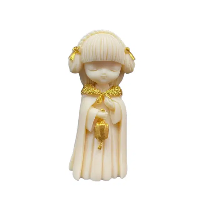 素于 国潮文玩潮玩卡通四大美女创意家居办公装饰造景工艺品招财进宝福禄吉祥节节高升转运汽车摆件#好运 象牙果 把件 男女同款情侣款