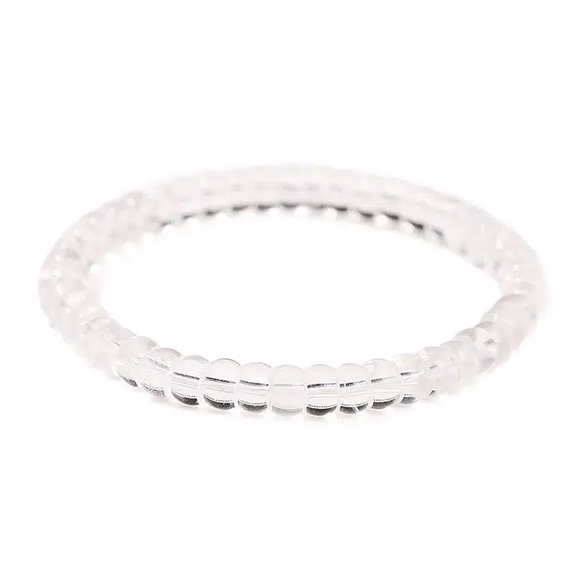 金大福 清透氛围感白月光 学业事业上岸 小众精致轻奢高级感 白水晶 手串 男女同款情侣款