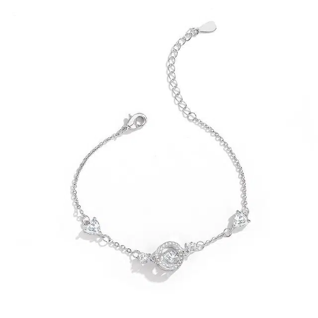 银千惠 三秒心动莫比乌斯跳动的心爱意循环可调节手饰 无尽的爱闪锆爆闪小众轻奢爱意交织 甜蜜恋爱告白简约女友百搭 铜合金 手链 女款