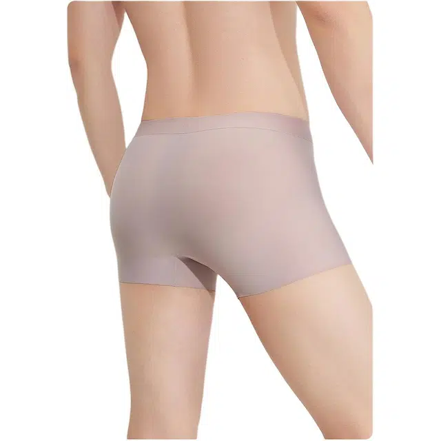 三福 冰丝抗菌含桑蚕丝纯色简约平角裤中腰内裤 男款