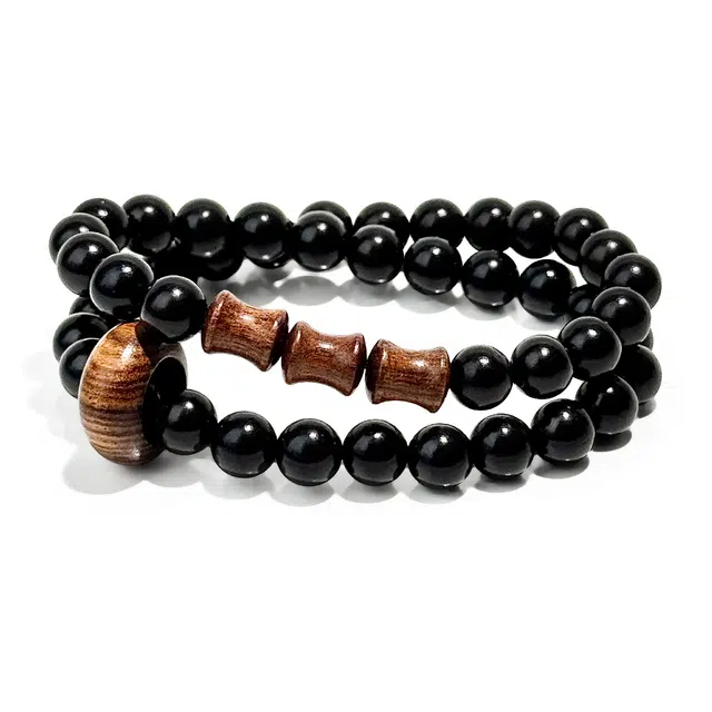 【普陀山官方已过香】 普陀山文创 复古国潮节节高升文玩佛珠考试顺利学业进步转运珠佛珠时尚百搭双圈盘珠#好运 黑檀 手串 男女同款情侣款