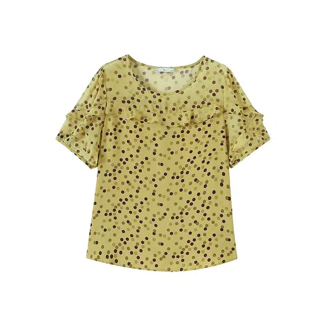 云妃秀 大码女装雪纺衫休闲时尚胖妹妹显瘦宽松百搭减龄遮肉上衣夏季 女款