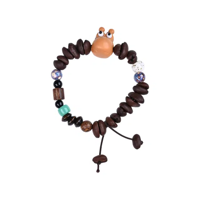 嫒柯 国潮新中式百搭轻奢高级招财纳福平安喜乐#好运咖啡豆 菩提子/菩提籽 手串 男女同款情侣款