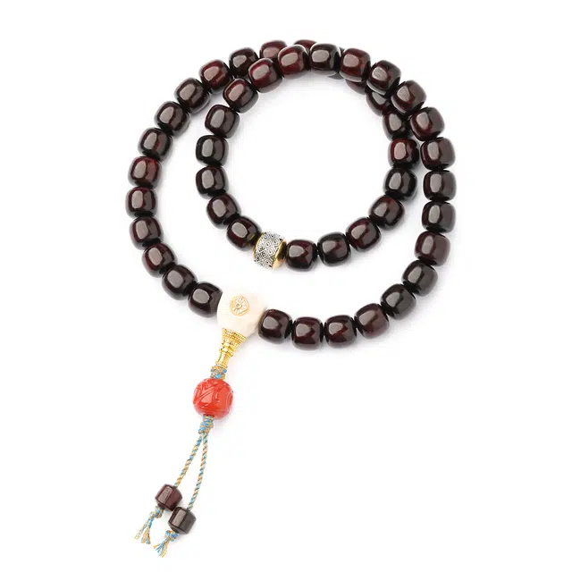 三檀小舍 国风国潮高油高密金星老型藏式包浆文玩盘玩小众高级轻奢礼盒 紫檀属 手串 男女同款情侣款