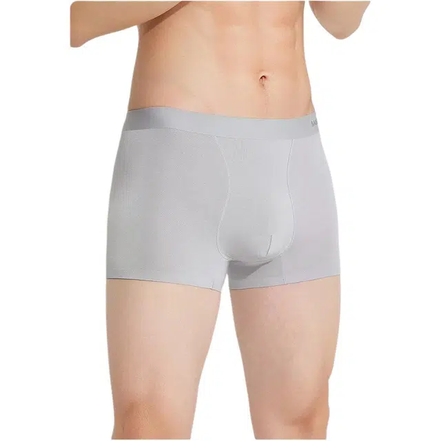 三福 抗菌底裆纯色简约平角裤中腰内裤 男款