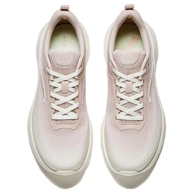 超级安踏 异构 舒适百搭 潮流时尚耐磨防滑 低帮 休闲跑步鞋 女款 藕灰象牙白